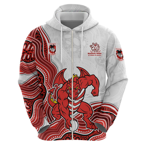 St. George Illawarra Dragons NAIDOC Week 2026 Zip Hoodie First Nations of Australia Aboriginal Mascot Rugby