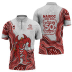 St. George Illawarra Dragons NAIDOC Week 2026 Zipper Polo Shirt First Nations of Australia Aboriginal Mascot Rugby
