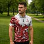 St. George Illawarra Dragons NAIDOC Week 2026 Zipper Polo Shirt First Nations of Australia Aboriginal Mascot Rugby