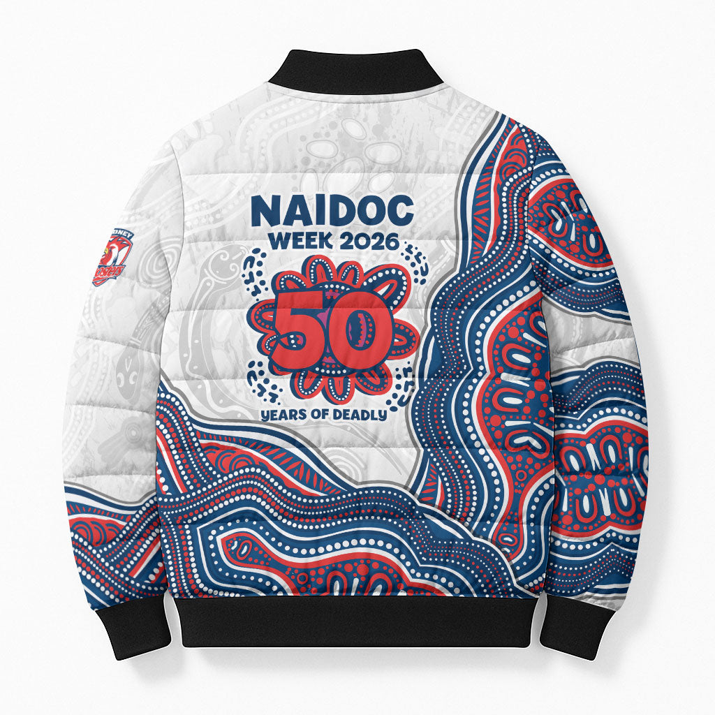Sydney Roosters NAIDOC Week 2026 Bomber Puffer Jacket First Nations of Australia Aboriginal Mascot Rugby