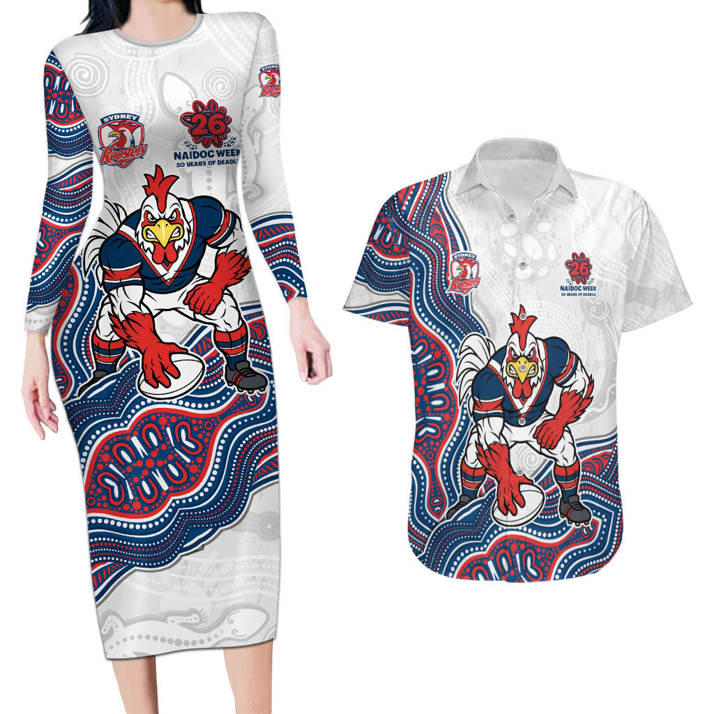 Sydney Roosters NAIDOC Week 2026 Couples Matching Long Sleeve Bodycon Dress and Hawaiian Shirt First Nations of Australia Aboriginal Mascot Rugby