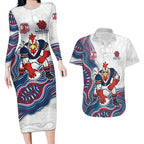 Sydney Roosters NAIDOC Week 2026 Couples Matching Long Sleeve Bodycon Dress and Hawaiian Shirt First Nations of Australia Aboriginal Mascot Rugby