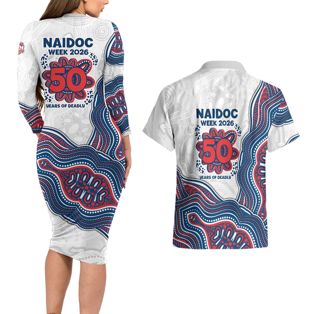 Sydney Roosters NAIDOC Week 2026 Couples Matching Long Sleeve Bodycon Dress and Hawaiian Shirt First Nations of Australia Aboriginal Mascot Rugby