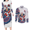Sydney Roosters NAIDOC Week 2026 Couples Matching Long Sleeve Bodycon Dress and Long Sleeve Button Shirt First Nations of Australia Aboriginal Mascot Rugby