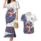 Sydney Roosters NAIDOC Week 2026 Couples Matching Mermaid Dress and Hawaiian Shirt First Nations of Australia Aboriginal Mascot Rugby