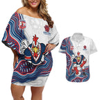 Sydney Roosters NAIDOC Week 2026 Couples Matching Off Shoulder Short Dress and Hawaiian Shirt First Nations of Australia Aboriginal Mascot Rugby