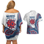 Sydney Roosters NAIDOC Week 2026 Couples Matching Off Shoulder Short Dress and Hawaiian Shirt First Nations of Australia Aboriginal Mascot Rugby
