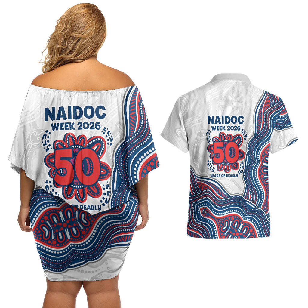Sydney Roosters NAIDOC Week 2026 Couples Matching Off Shoulder Short Dress and Hawaiian Shirt First Nations of Australia Aboriginal Mascot Rugby
