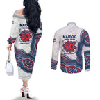 Sydney Roosters NAIDOC Week 2026 Couples Matching Off The Shoulder Long Sleeve Dress and Long Sleeve Button Shirt First Nations of Australia Aboriginal Mascot Rugby