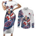 Sydney Roosters NAIDOC Week 2026 Couples Matching Short Sleeve Bodycon Dress and Long Sleeve Button Shirt First Nations of Australia Aboriginal Mascot Rugby