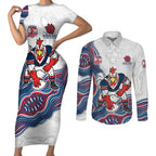 Sydney Roosters NAIDOC Week 2026 Couples Matching Short Sleeve Bodycon Dress and Long Sleeve Button Shirt First Nations of Australia Aboriginal Mascot Rugby