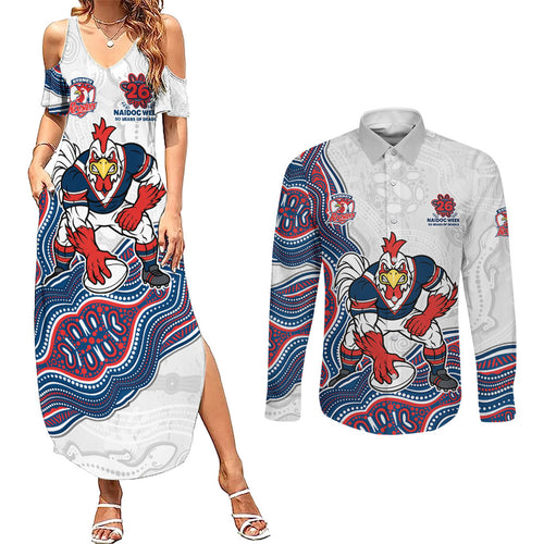 Sydney Roosters NAIDOC Week 2026 Couples Matching Summer Maxi Dress and Long Sleeve Button Shirt First Nations of Australia Aboriginal Mascot Rugby