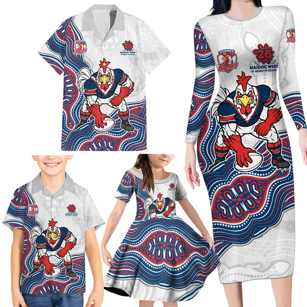Sydney Roosters NAIDOC Week 2026 Family Matching Long Sleeve Bodycon Dress and Hawaiian Shirt First Nations of Australia Aboriginal Mascot Rugby