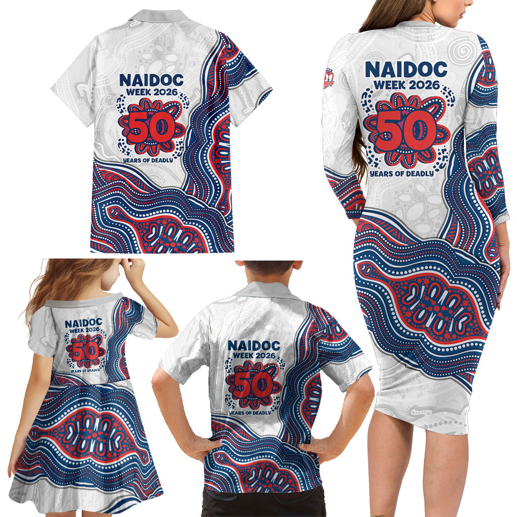 Sydney Roosters NAIDOC Week 2026 Family Matching Long Sleeve Bodycon Dress and Hawaiian Shirt First Nations of Australia Aboriginal Mascot Rugby