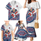 Sydney Roosters NAIDOC Week 2026 Family Matching Mermaid Dress and Hawaiian Shirt First Nations of Australia Aboriginal Mascot Rugby