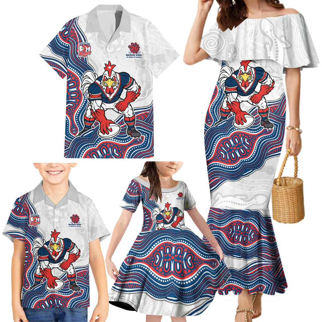 Sydney Roosters NAIDOC Week 2026 Family Matching Mermaid Dress and Hawaiian Shirt First Nations of Australia Aboriginal Mascot Rugby