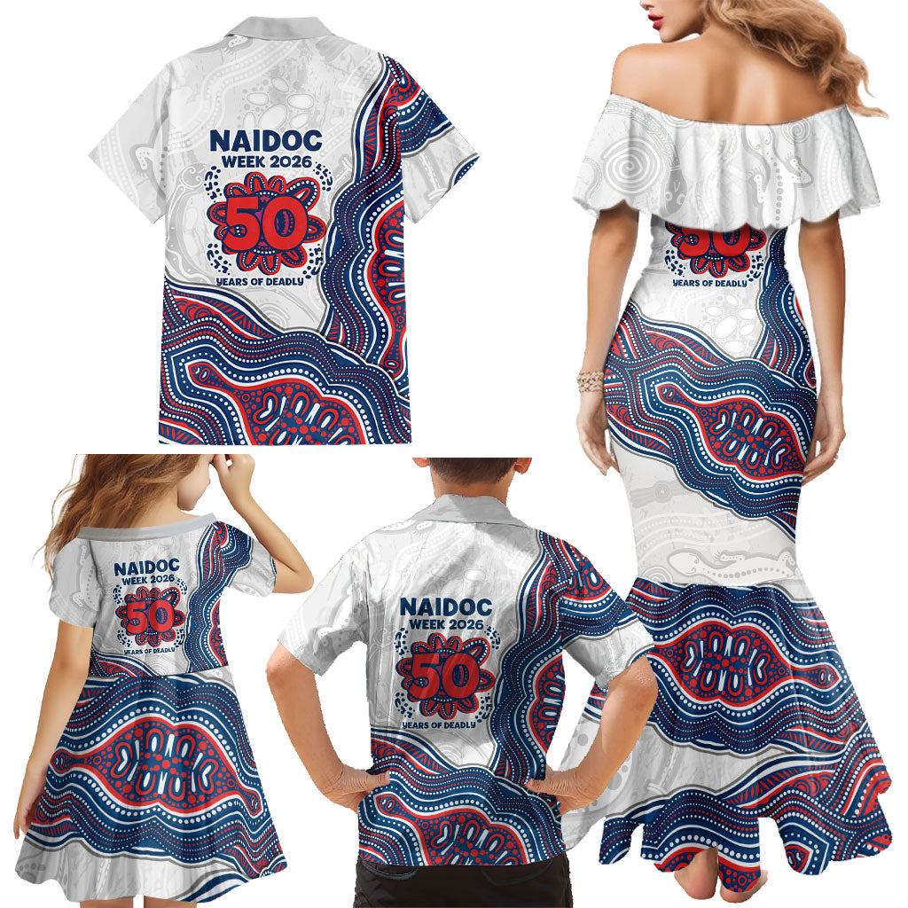 Sydney Roosters NAIDOC Week 2026 Family Matching Mermaid Dress and Hawaiian Shirt First Nations of Australia Aboriginal Mascot Rugby