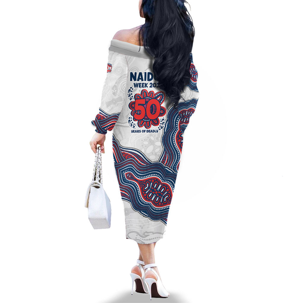 Sydney Roosters NAIDOC Week 2026 Family Matching Off The Shoulder Long Sleeve Dress and Hawaiian Shirt First Nations of Australia Aboriginal Mascot Rugby