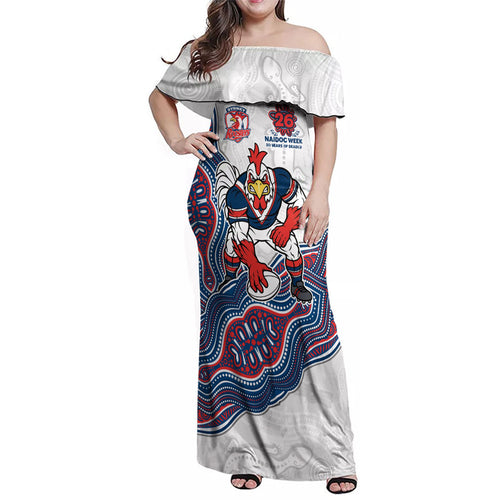 Sydney Roosters NAIDOC Week 2026 Family Matching Off Shoulder Maxi Dress and Hawaiian Shirt First Nations of Australia Aboriginal Mascot Rugby