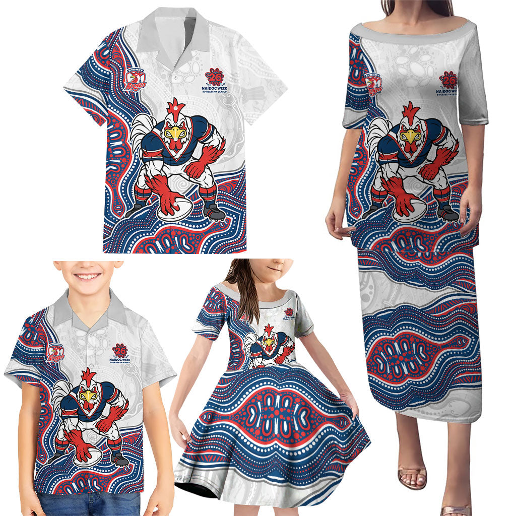 Sydney Roosters NAIDOC Week 2026 Family Matching Puletasi and Hawaiian Shirt First Nations of Australia Aboriginal Mascot Rugby