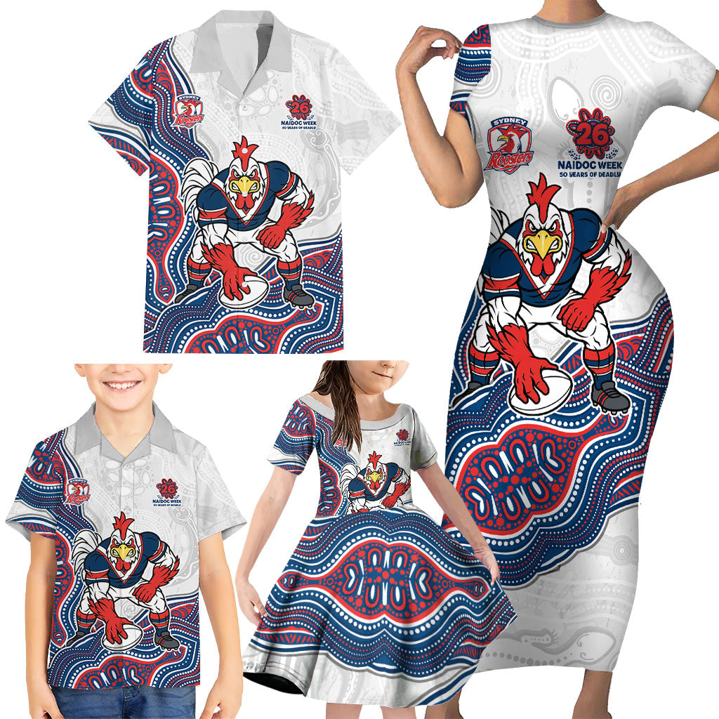 Sydney Roosters NAIDOC Week 2026 Family Matching Short Sleeve Bodycon Dress and Hawaiian Shirt First Nations of Australia Aboriginal Mascot Rugby