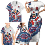 Sydney Roosters NAIDOC Week 2026 Family Matching Short Sleeve Bodycon Dress and Hawaiian Shirt First Nations of Australia Aboriginal Mascot Rugby