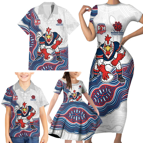 Sydney Roosters NAIDOC Week 2026 Family Matching Short Sleeve Bodycon Dress and Hawaiian Shirt First Nations of Australia Aboriginal Mascot Rugby