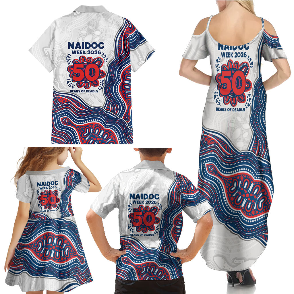 Sydney Roosters NAIDOC Week 2026 Family Matching Summer Maxi Dress and Hawaiian Shirt First Nations of Australia Aboriginal Mascot Rugby