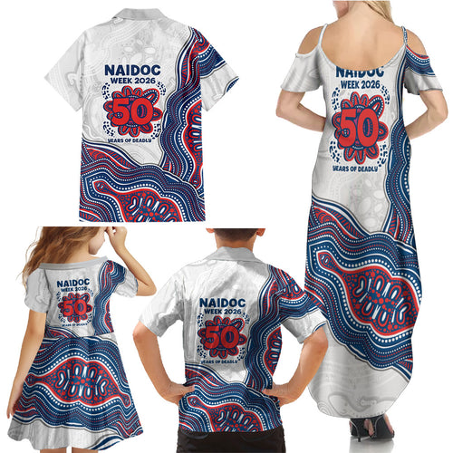 Sydney Roosters NAIDOC Week 2026 Family Matching Summer Maxi Dress and Hawaiian Shirt First Nations of Australia Aboriginal Mascot Rugby