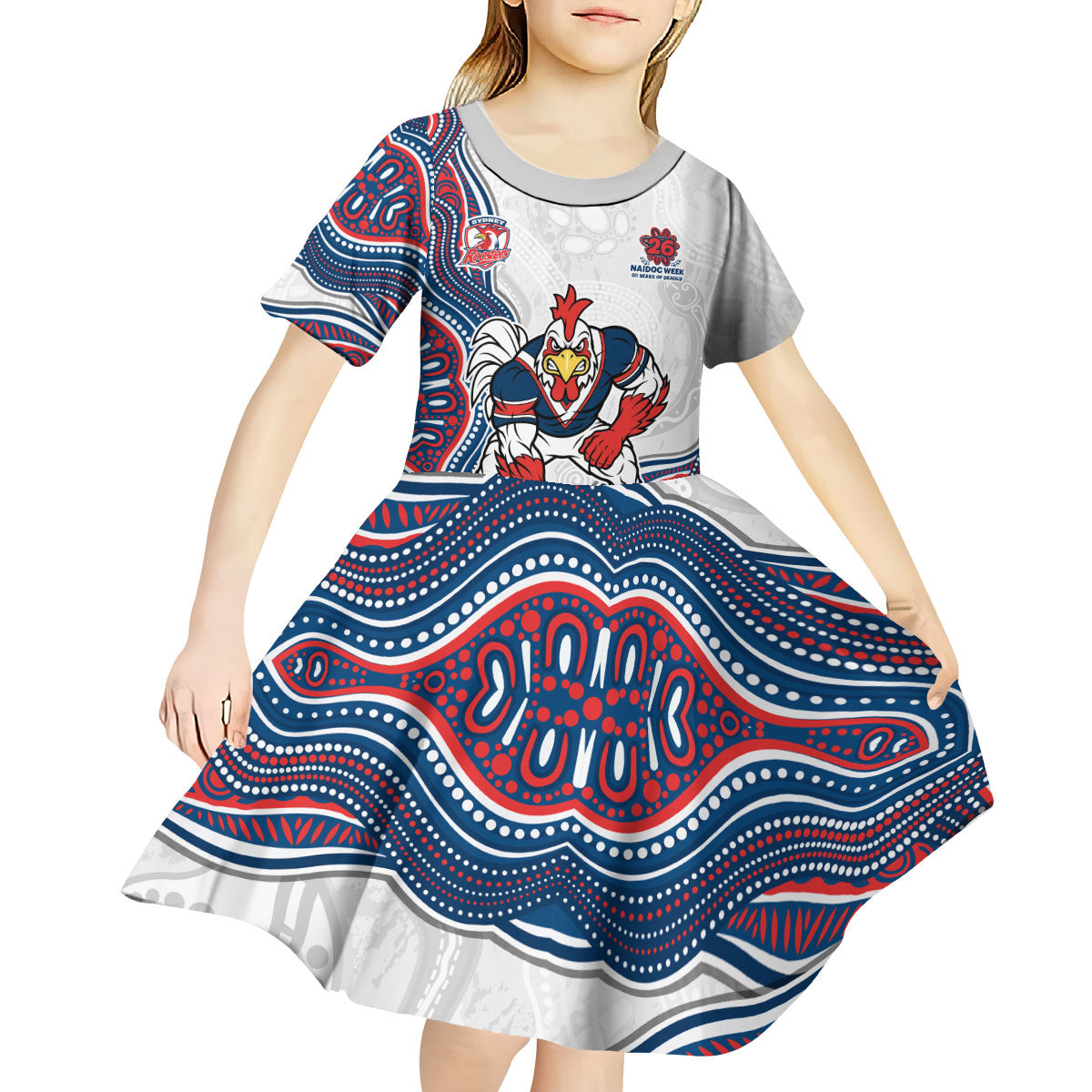 Sydney Roosters NAIDOC Week 2026 Kid Short Sleeve Dress First Nations of Australia Aboriginal Mascot Rugby
