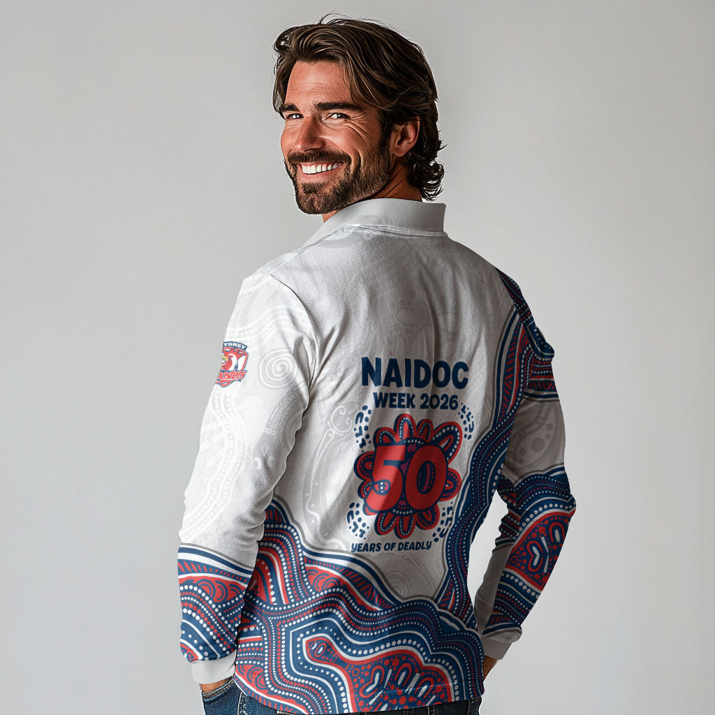 Sydney Roosters NAIDOC Week 2026 Long Sleeve Polo Shirt First Nations of Australia Aboriginal Mascot Rugby