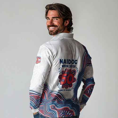 Sydney Roosters NAIDOC Week 2026 Long Sleeve Polo Shirt First Nations of Australia Aboriginal Mascot Rugby