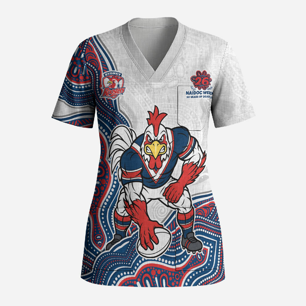 Sydney Roosters NAIDOC Week 2026 Scrub Top First Nations of Australia Aboriginal Mascot Rugby