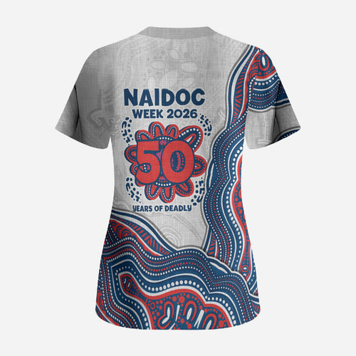Sydney Roosters NAIDOC Week 2026 Scrub Top First Nations of Australia Aboriginal Mascot Rugby
