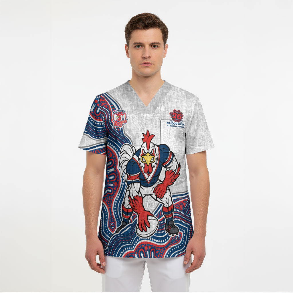 Sydney Roosters NAIDOC Week 2026 Scrub Top First Nations of Australia Aboriginal Mascot Rugby