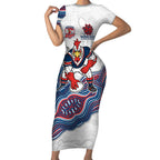 Sydney Roosters NAIDOC Week 2026 Short Sleeve Bodycon Dress First Nations of Australia Aboriginal Mascot Rugby