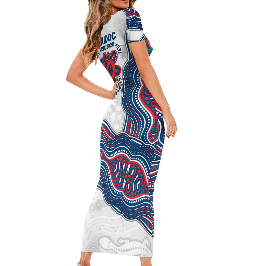 Sydney Roosters NAIDOC Week 2026 Short Sleeve Bodycon Dress First Nations of Australia Aboriginal Mascot Rugby