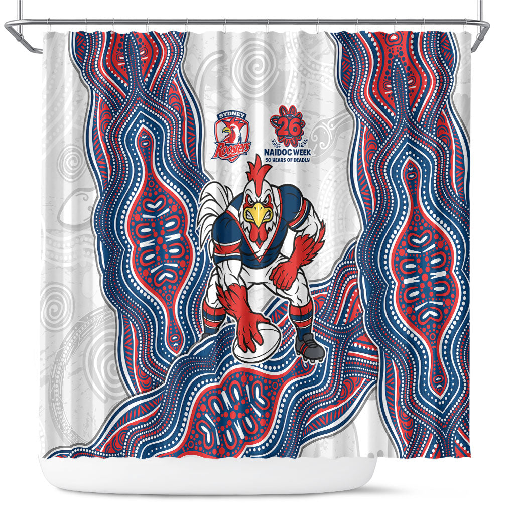 Sydney Roosters NAIDOC Week 2026 Shower Curtain First Nations of Australia Aboriginal Mascot Rugby
