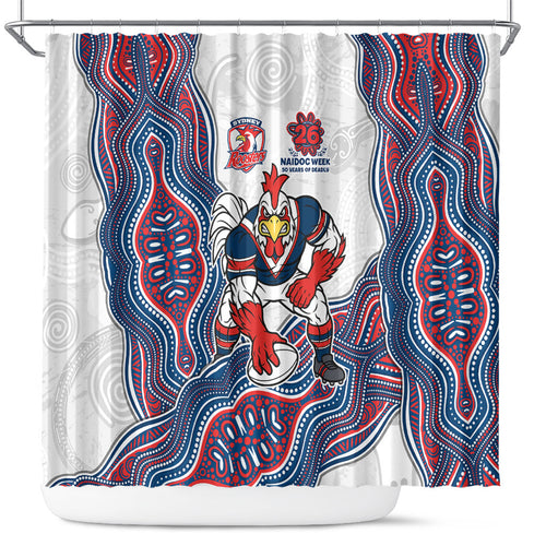 Sydney Roosters NAIDOC Week 2026 Shower Curtain First Nations of Australia Aboriginal Mascot Rugby