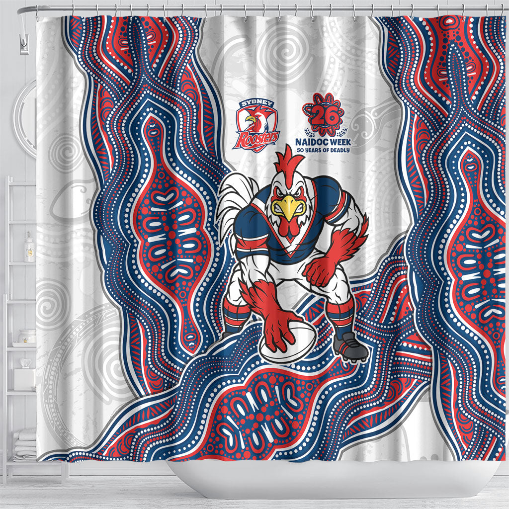 Sydney Roosters NAIDOC Week 2026 Shower Curtain First Nations of Australia Aboriginal Mascot Rugby