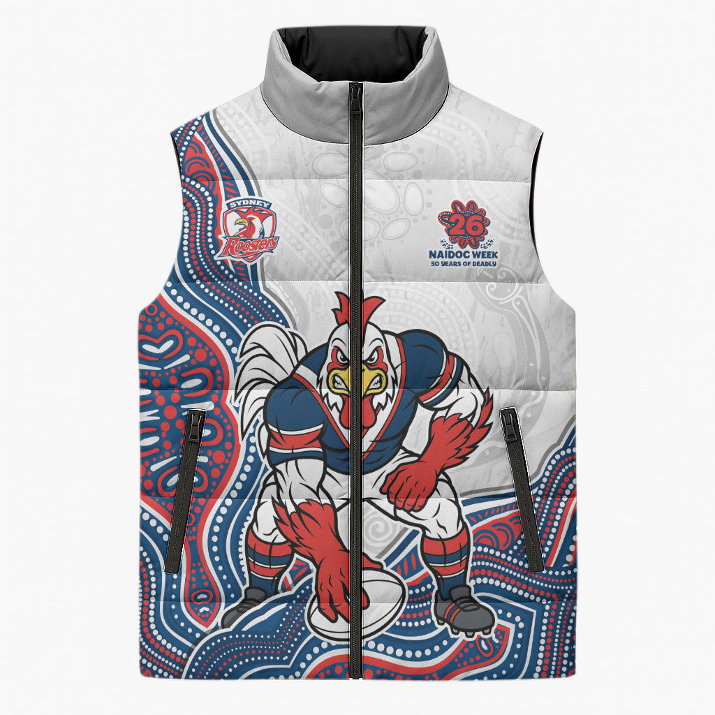 Sydney Roosters NAIDOC Week 2026 Sleeveless Puffer Jacket First Nations of Australia Aboriginal Mascot Rugby