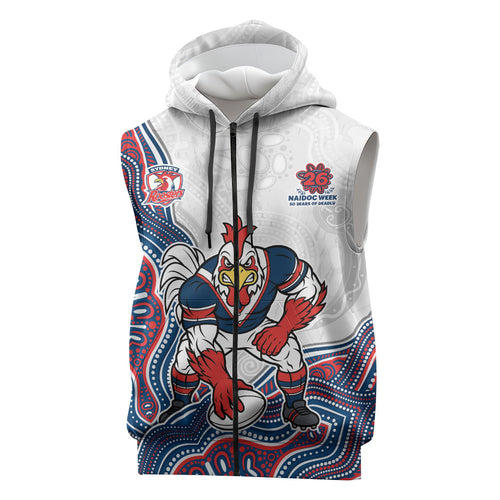 Sydney Roosters NAIDOC Week 2026 Sleeveless Zip Hoodie First Nations of Australia Aboriginal Mascot Rugby
