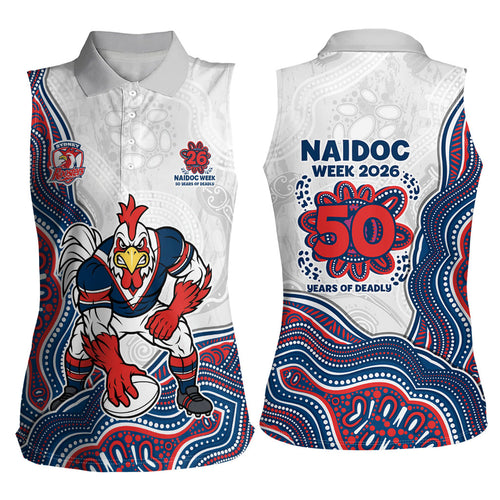 Sydney Roosters NAIDOC Week 2026 Women Sleeveless Polo Shirt First Nations of Australia Aboriginal Mascot Rugby