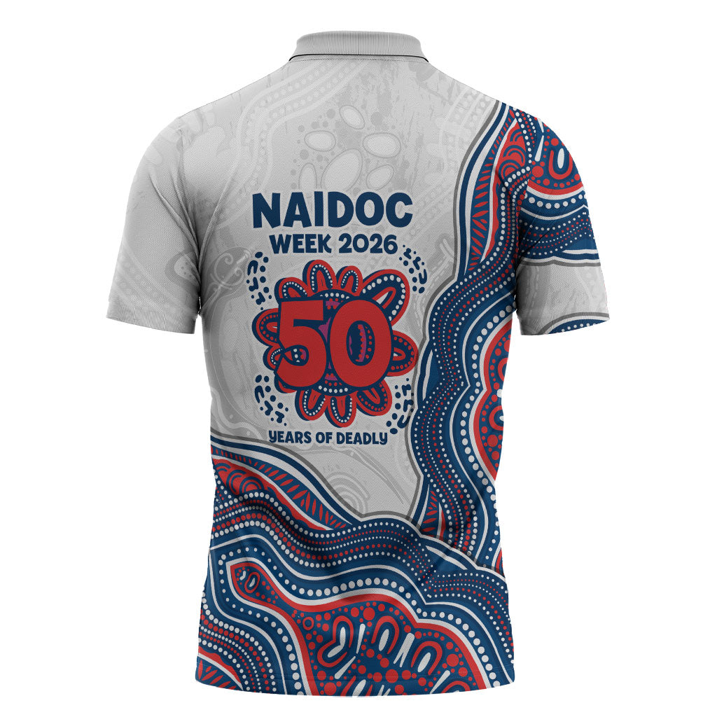 Sydney Roosters NAIDOC Week 2026 Zipper Polo Shirt First Nations of Australia Aboriginal Mascot Rugby
