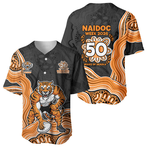 Wests Tigers NAIDOC Week 2026 Baseball Jersey First Nations of Australia Aboriginal Mascot Rugby