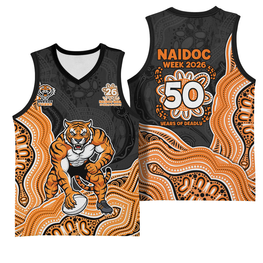 Wests Tigers NAIDOC Week 2026 Basketball Jersey First Nations of Australia Aboriginal Mascot Rugby