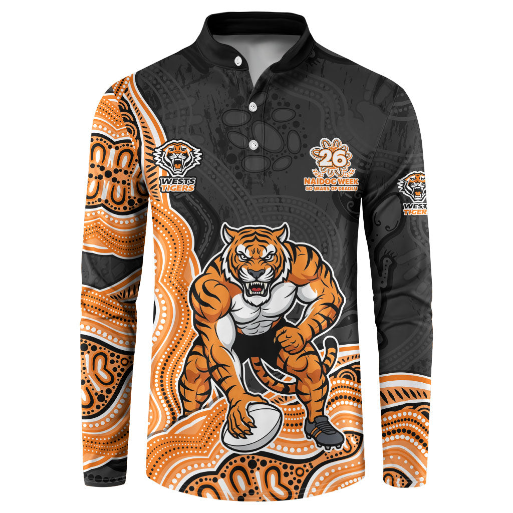 Wests Tigers NAIDOC Week 2026 Button Sweatshirt First Nations of Australia Aboriginal Mascot Rugby