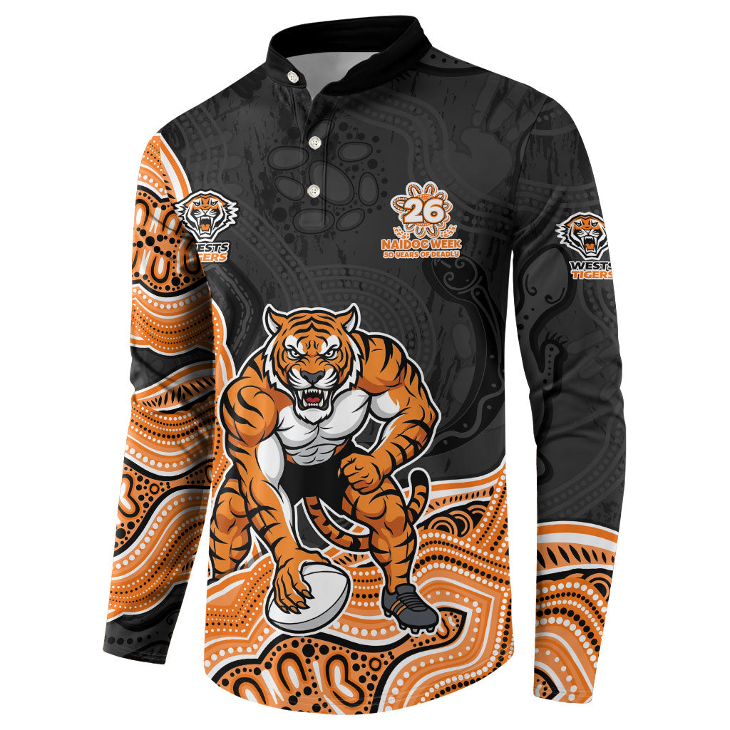 Wests Tigers NAIDOC Week 2026 Button Sweatshirt First Nations of Australia Aboriginal Mascot Rugby