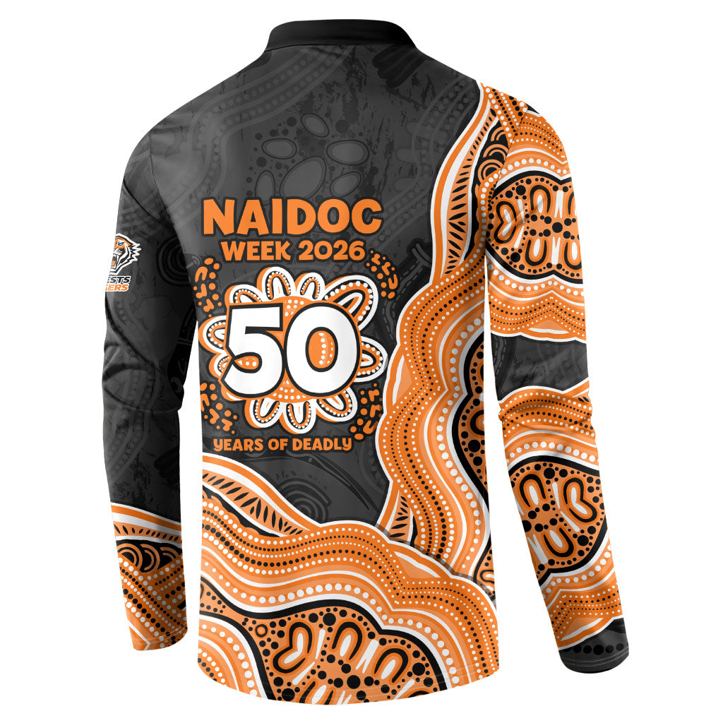 Wests Tigers NAIDOC Week 2026 Button Sweatshirt First Nations of Australia Aboriginal Mascot Rugby