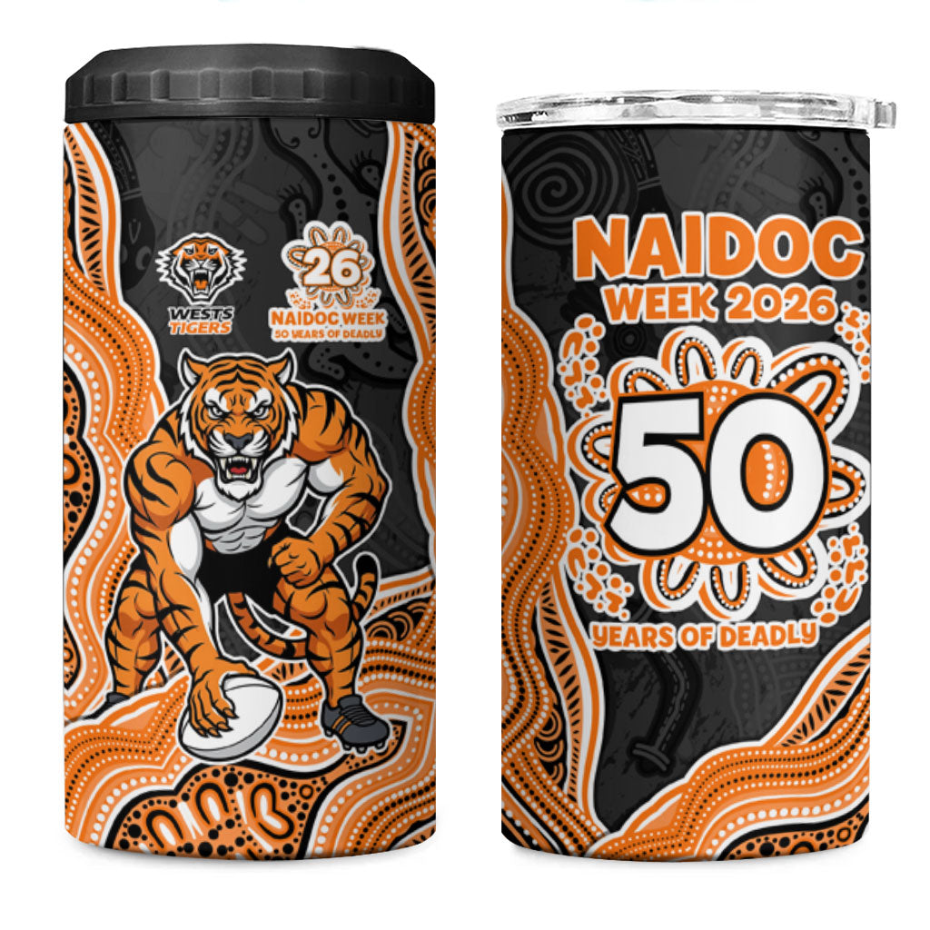 Wests Tigers NAIDOC Week 2026 4 in 1 Can Cooler Tumbler First Nations of Australia Aboriginal Mascot Rugby